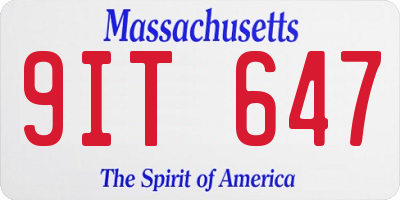 MA license plate 9IT647