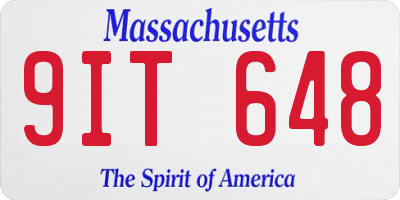 MA license plate 9IT648