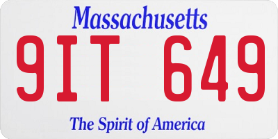 MA license plate 9IT649
