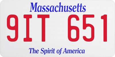 MA license plate 9IT651