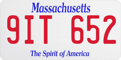 MA license plate 9IT652