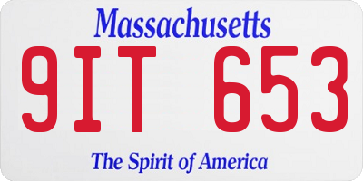 MA license plate 9IT653