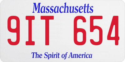 MA license plate 9IT654