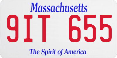 MA license plate 9IT655