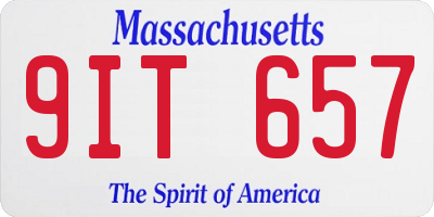 MA license plate 9IT657