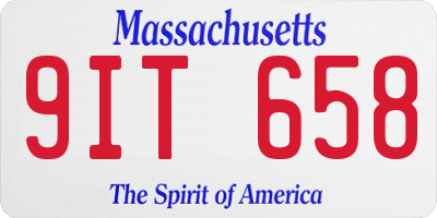 MA license plate 9IT658