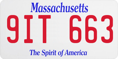 MA license plate 9IT663