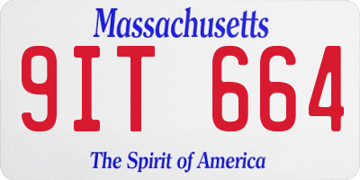 MA license plate 9IT664