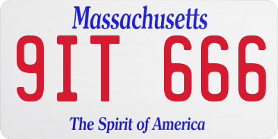 MA license plate 9IT666