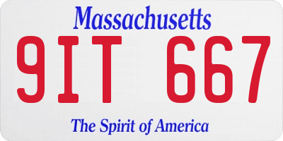 MA license plate 9IT667
