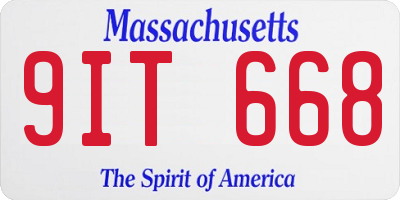 MA license plate 9IT668