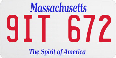 MA license plate 9IT672