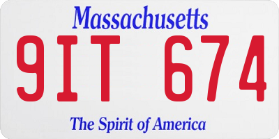 MA license plate 9IT674