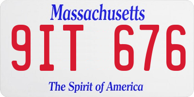 MA license plate 9IT676