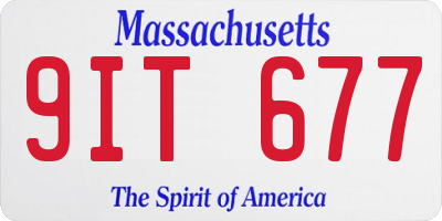 MA license plate 9IT677