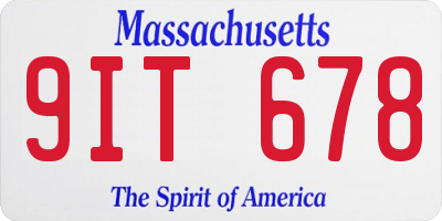MA license plate 9IT678