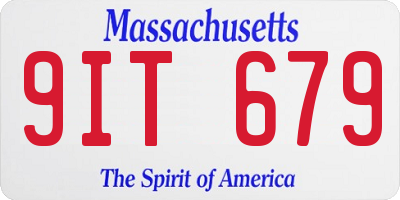 MA license plate 9IT679