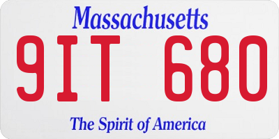 MA license plate 9IT680