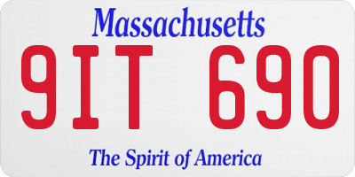MA license plate 9IT690