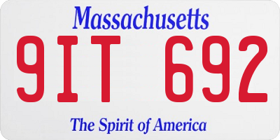 MA license plate 9IT692