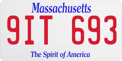 MA license plate 9IT693