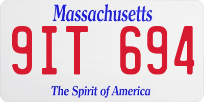 MA license plate 9IT694