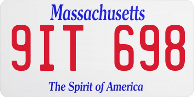 MA license plate 9IT698