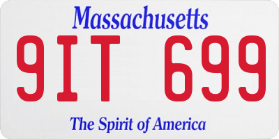 MA license plate 9IT699