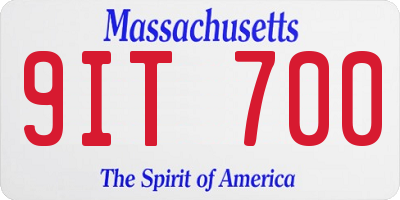 MA license plate 9IT700