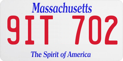 MA license plate 9IT702