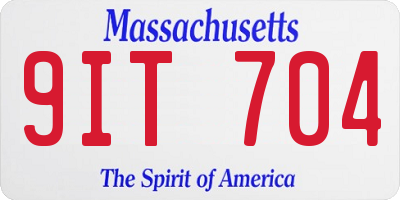 MA license plate 9IT704