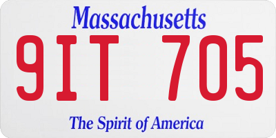 MA license plate 9IT705
