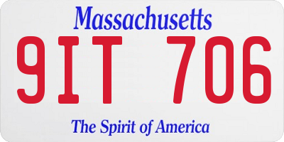 MA license plate 9IT706