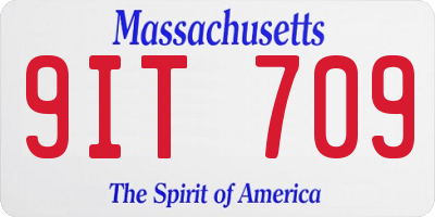 MA license plate 9IT709