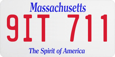 MA license plate 9IT711