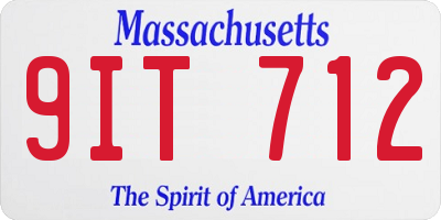 MA license plate 9IT712