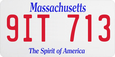 MA license plate 9IT713