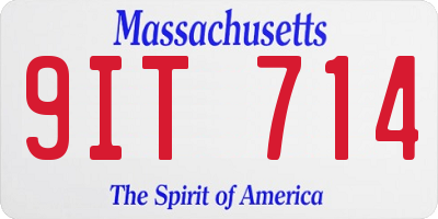 MA license plate 9IT714