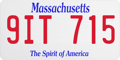 MA license plate 9IT715