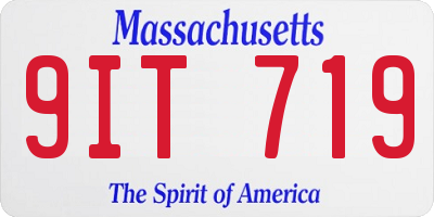 MA license plate 9IT719