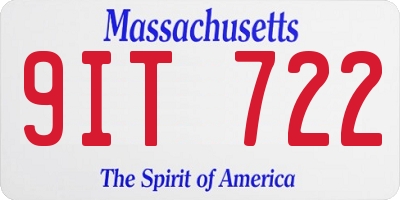 MA license plate 9IT722