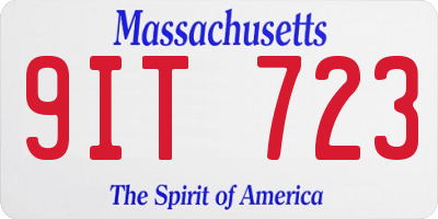 MA license plate 9IT723