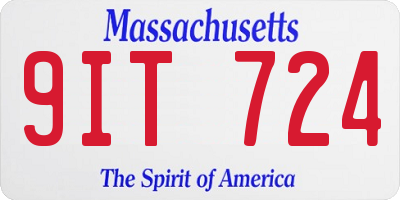MA license plate 9IT724