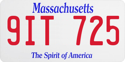 MA license plate 9IT725