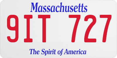 MA license plate 9IT727