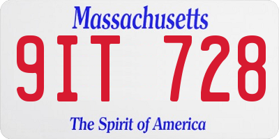 MA license plate 9IT728