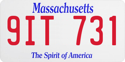 MA license plate 9IT731