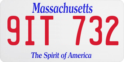 MA license plate 9IT732
