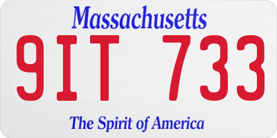 MA license plate 9IT733