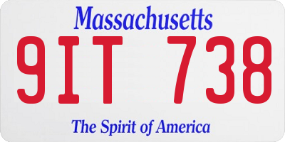 MA license plate 9IT738